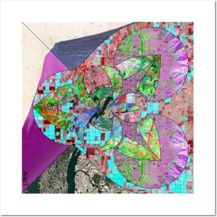 satellite landsat urban mapping ecopop Posters and Art